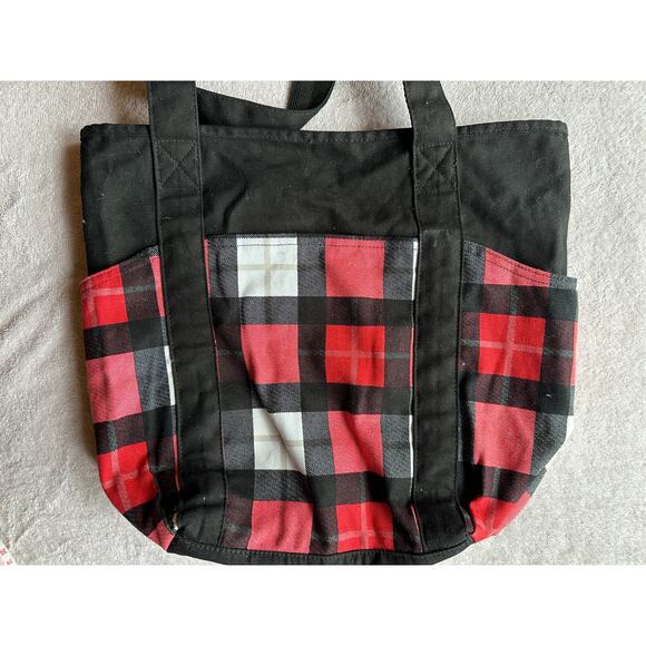 Thirty-One Retired Go To Tote CHECK MATE Red Black White Buffalo Plaid - Picture 4 of 8